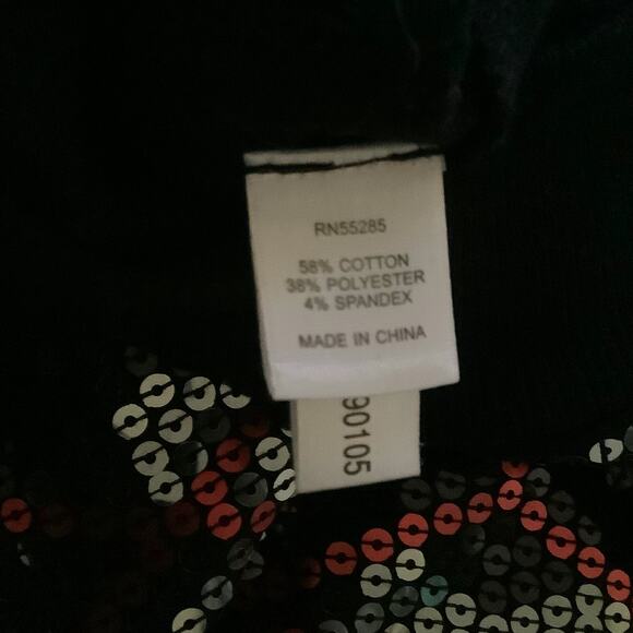 Express Womens Multicolor Argyle Pattern Shimmery Sequined Crewneck Top Sz Small - Picture 6 of 8